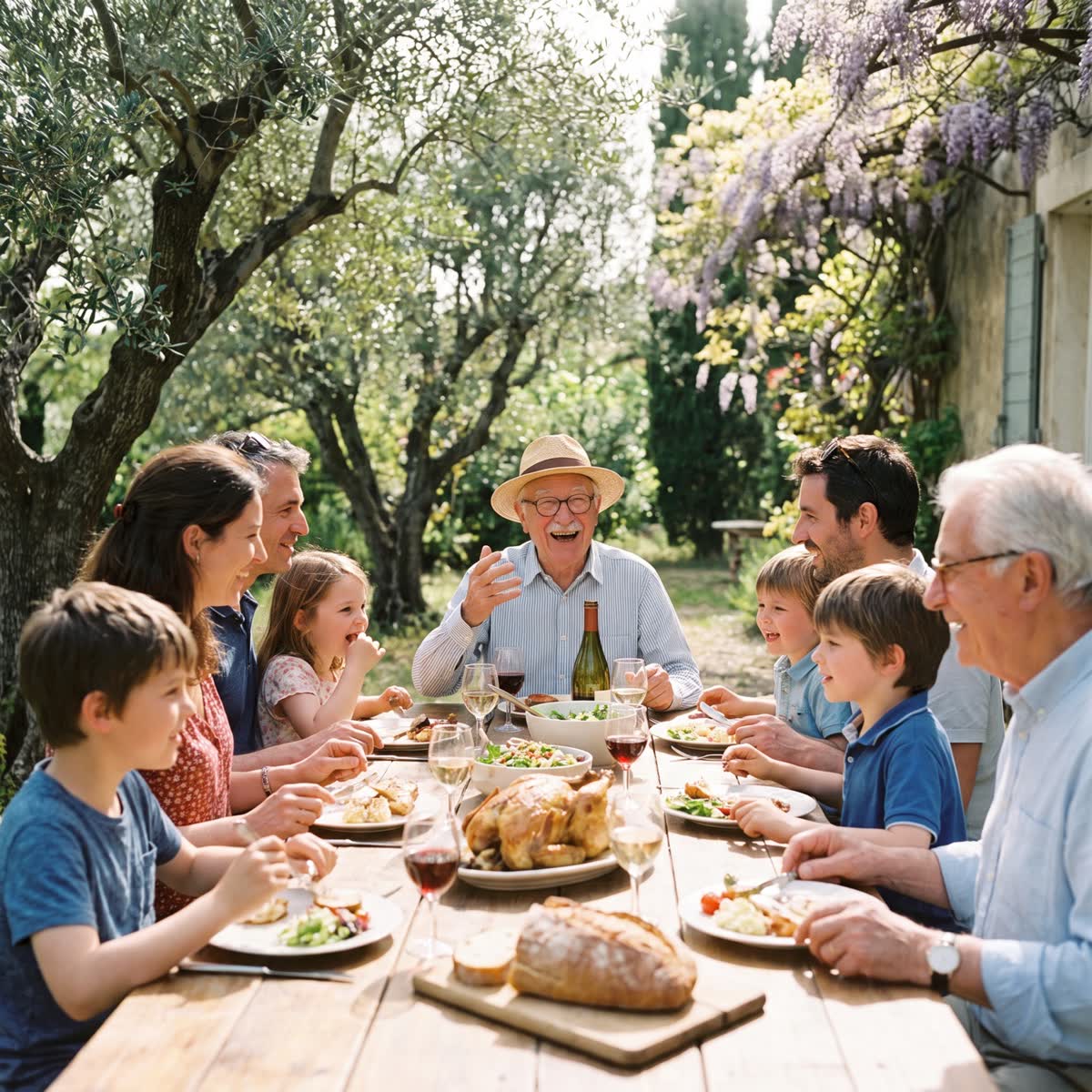 Un repas de famille autour d'une table